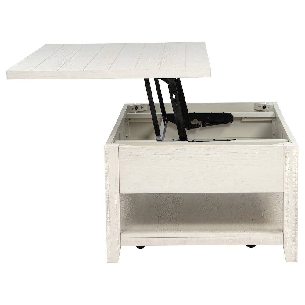 Alt View 4. Coaster Co. of America - Payne 48-inch Mobile Lift Top Coffee Table Distressed White - Distressed White.