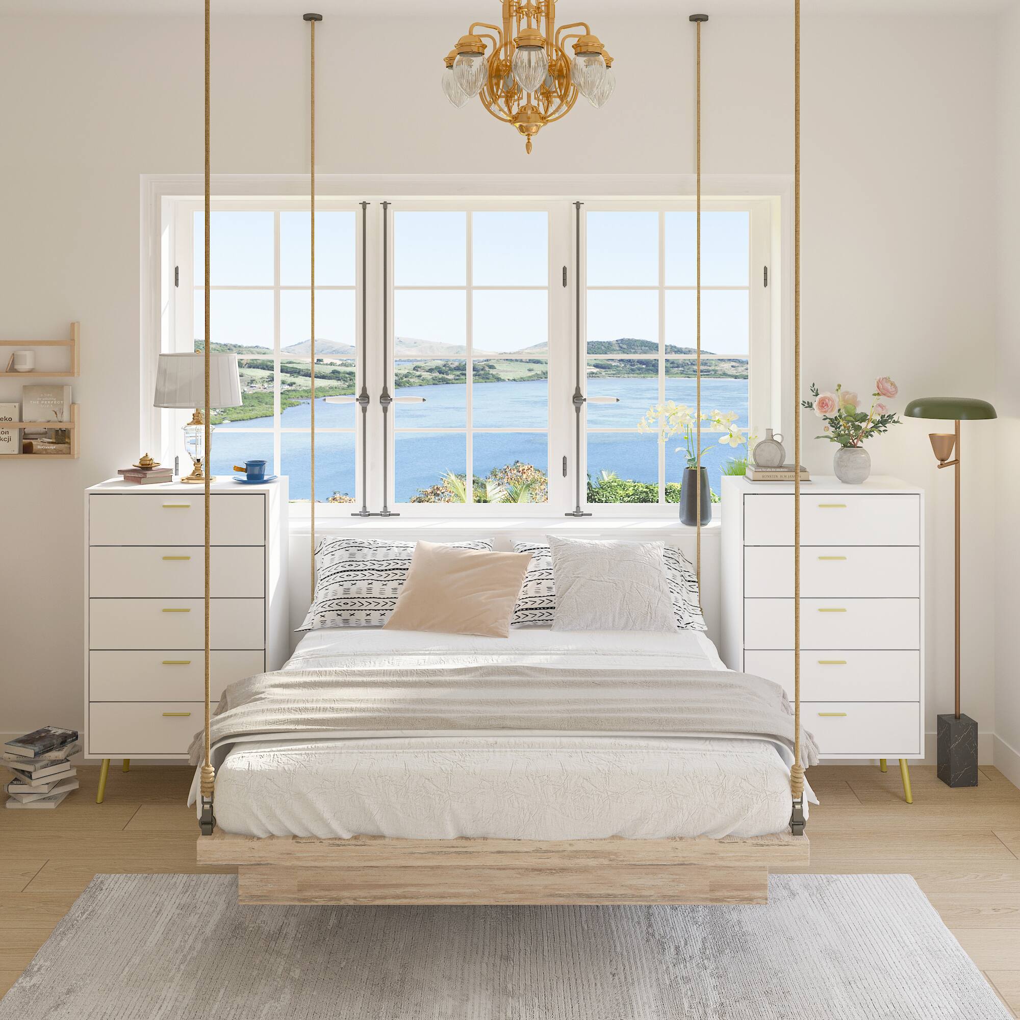 Alt View 8. Famapy - 5-Drawer Dresser for Bedroom, Living Room & Apartment – Modern Storage Cabinet with Metal Legs & Anti-Tip Safety - White.