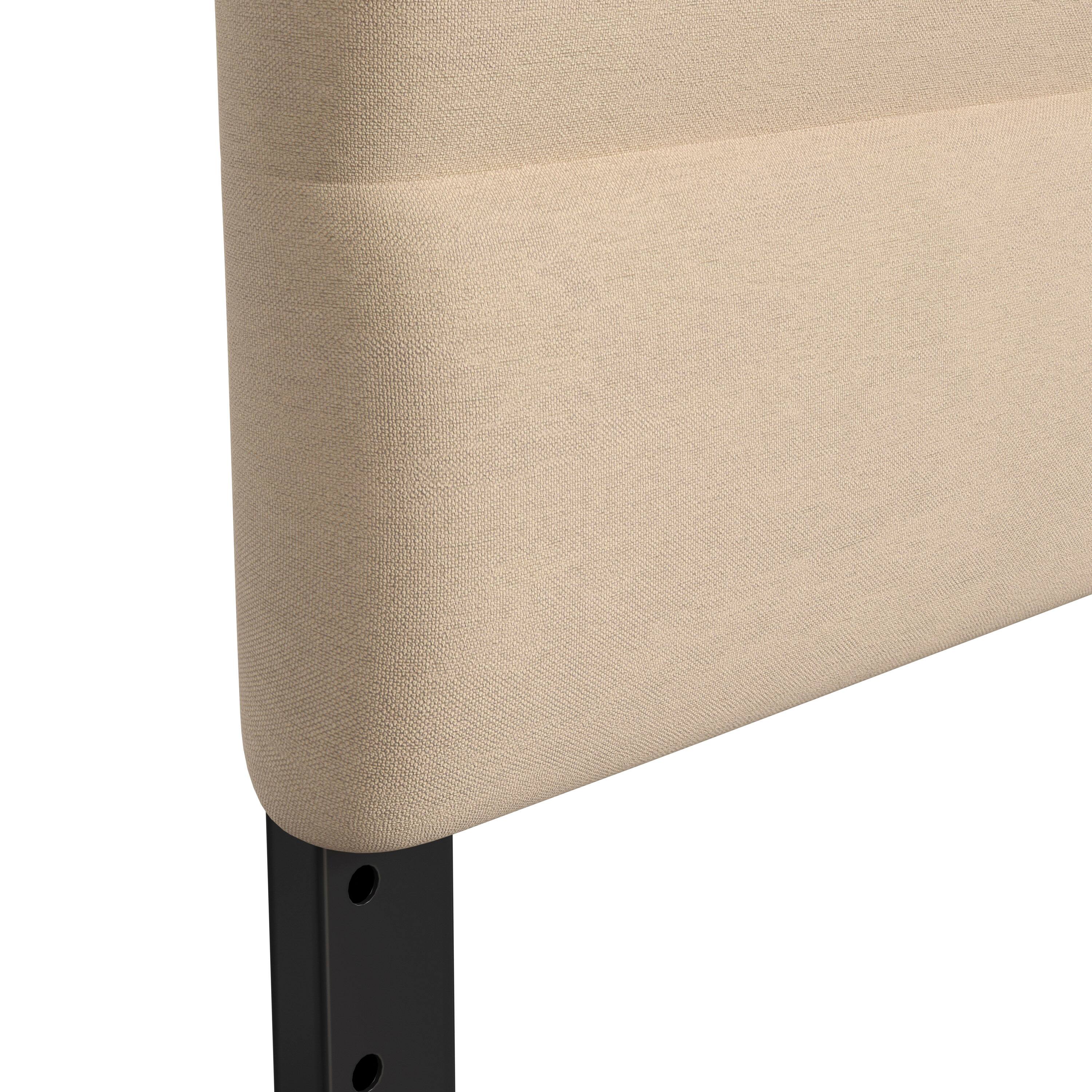 Alt View 10. Emma + Oliver - Gannon Modern Upholstered Headboard with Horizontal Line Stitching and Adjustable Height Rails - Cream.