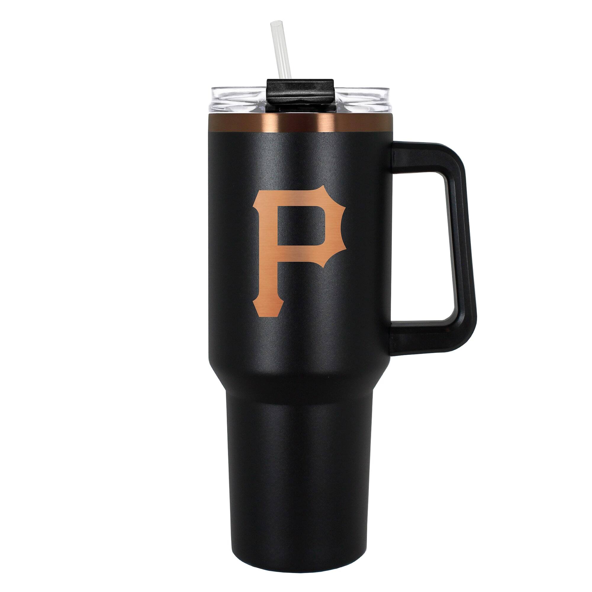 Front. Great American Products - Pittsburgh Pirates 40oz. Colossus Copper Edition Tumbler - Black.