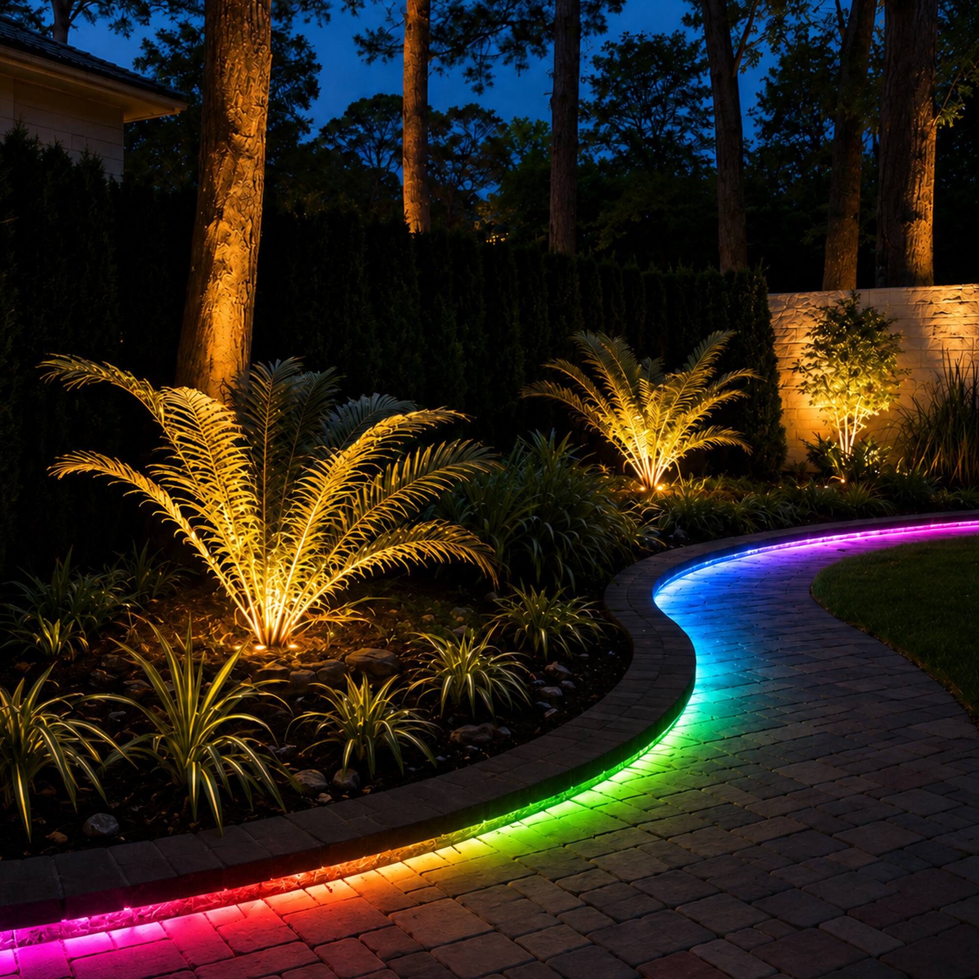 Alt View 5. Monster - Smart 50ft Outdoor LED Strip Lights, Multicolor Flow LED Lights for Patio & Backyard, Weather-Resistant, Sound Reactive - Multicolor.