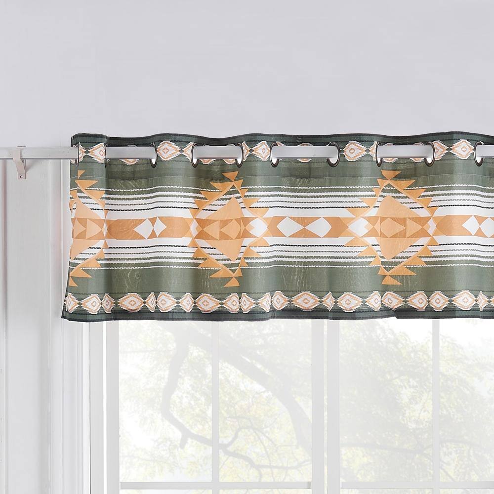 Left. Greenland Home Fashions - Greenland Home Fashions Zuma Window Valance - 84" x 16" Cactus - Cactus.