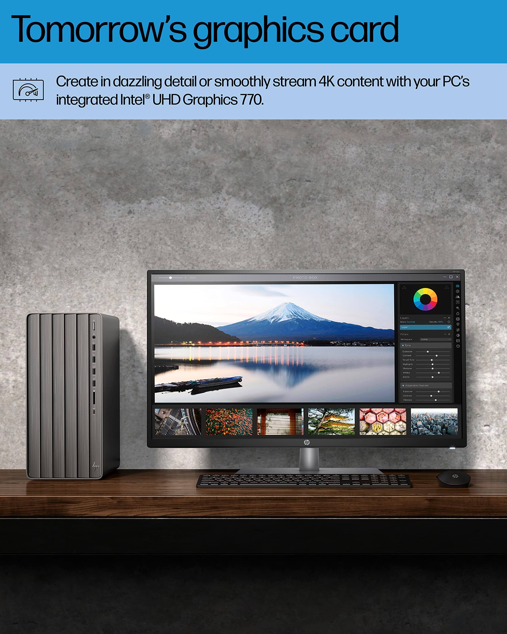 Tomorrow's graphics card

Create in dazzling detail or smoothly stream 4K content with your PC's integrated Intel® UHD Graphics 770.