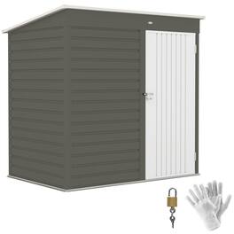 Outsunny - 6' x 4' Outdoor Storage Shed, Easy to Assemble, Metal Garden Tool Shed with Lockable Door and Gloves for Backyard