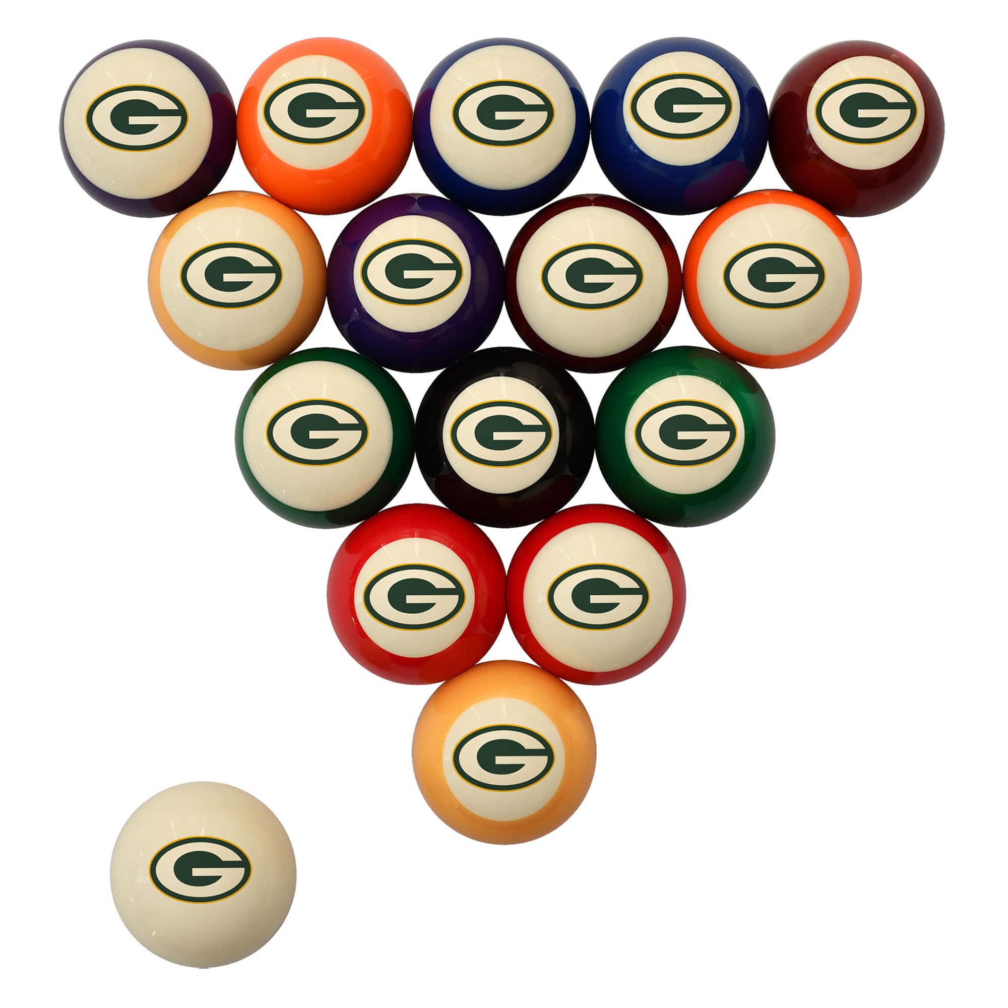 Imperial Green Bay Packers Retro Billiard Ball Set Cream