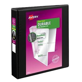 Avery - Durable 1 1/2" 3-Ring View Binders, EZD Ring - Black