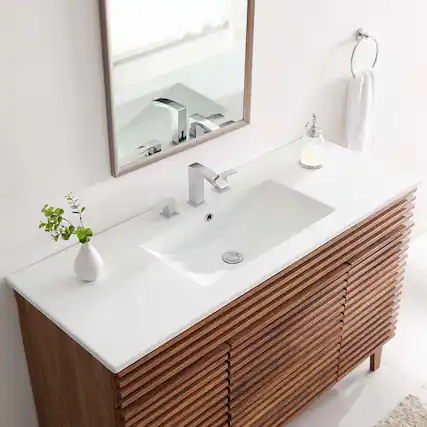 Front. Modway - Cayman Bathroom Sink - White.