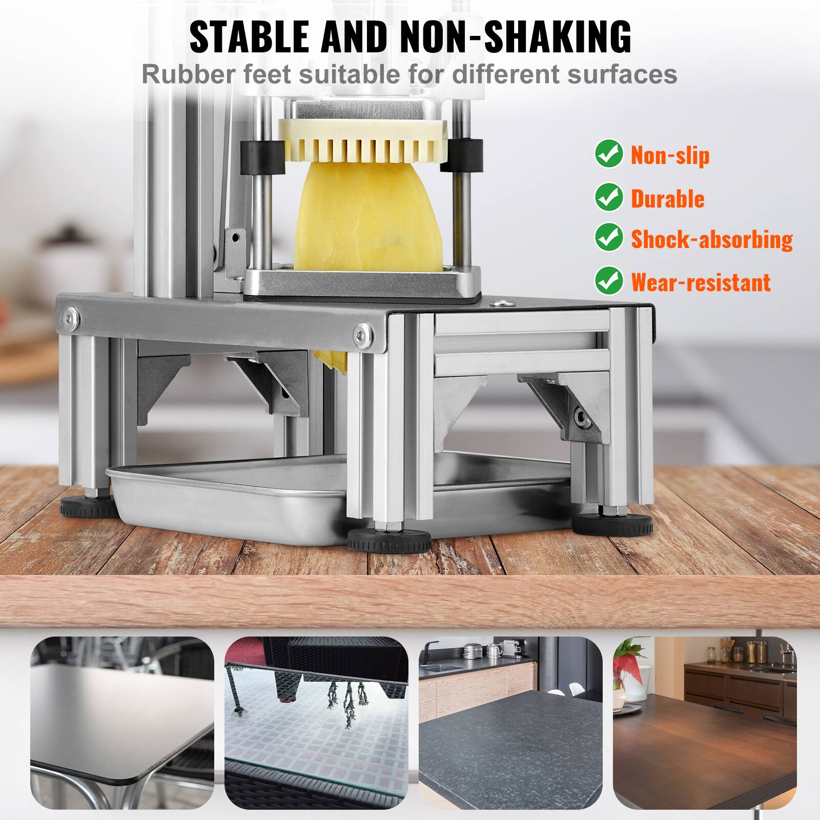 STABLE AND NON-SHAKING
Rubber feet suitable for different surfaces
Non-slip
Durable
Shock-absorbing
Wear-resistant