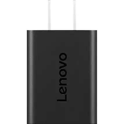 Front. Lenovo - Nano 65W USB-C GaN Adapter 40AWGN65US - Black.