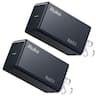 Ruko - 65W USB C Charger, 2-Pack, GaN Fast Charger, Compatible with MacBook Pro/Air, iPhone 17/16, Pixel 10/9, Drone and Mor - Black