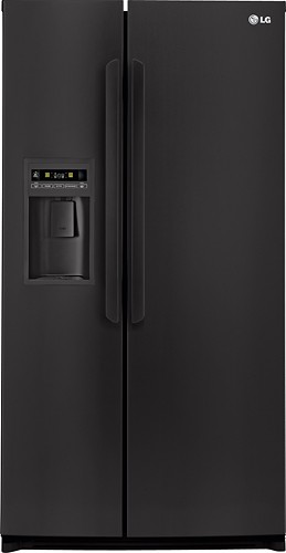  LG - 26.6 Cu. Ft. Side-by-Side Refrigerator with Thru-the-Door Ice and Water - Smooth Black