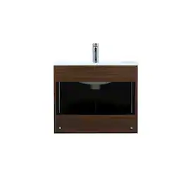 Elegant Kitchen and Bath - 24 Inch Single Bathroom Vanity In - Walnut