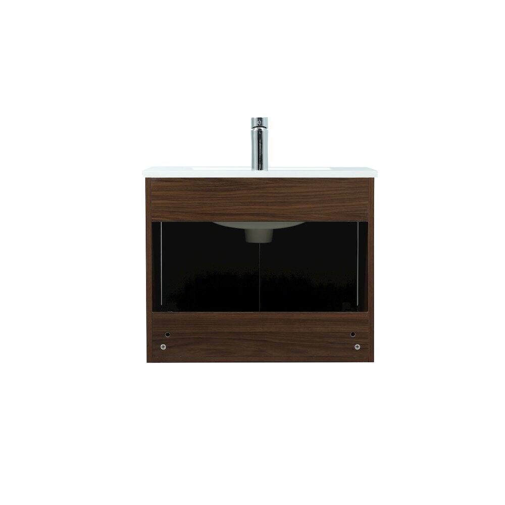 Front. Elegant Kitchen and Bath - 24 Inch Single Bathroom Vanity In Walnut - Walnut.