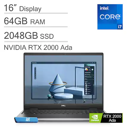 16" Display
64GB RAM
2048GB SSD
NVIDIA RTX 2000 Ada
Intel Core i7
- F Adjustments
- Layers
- n Tampurers
DELL
RTX 2000 NVIDIA Ada