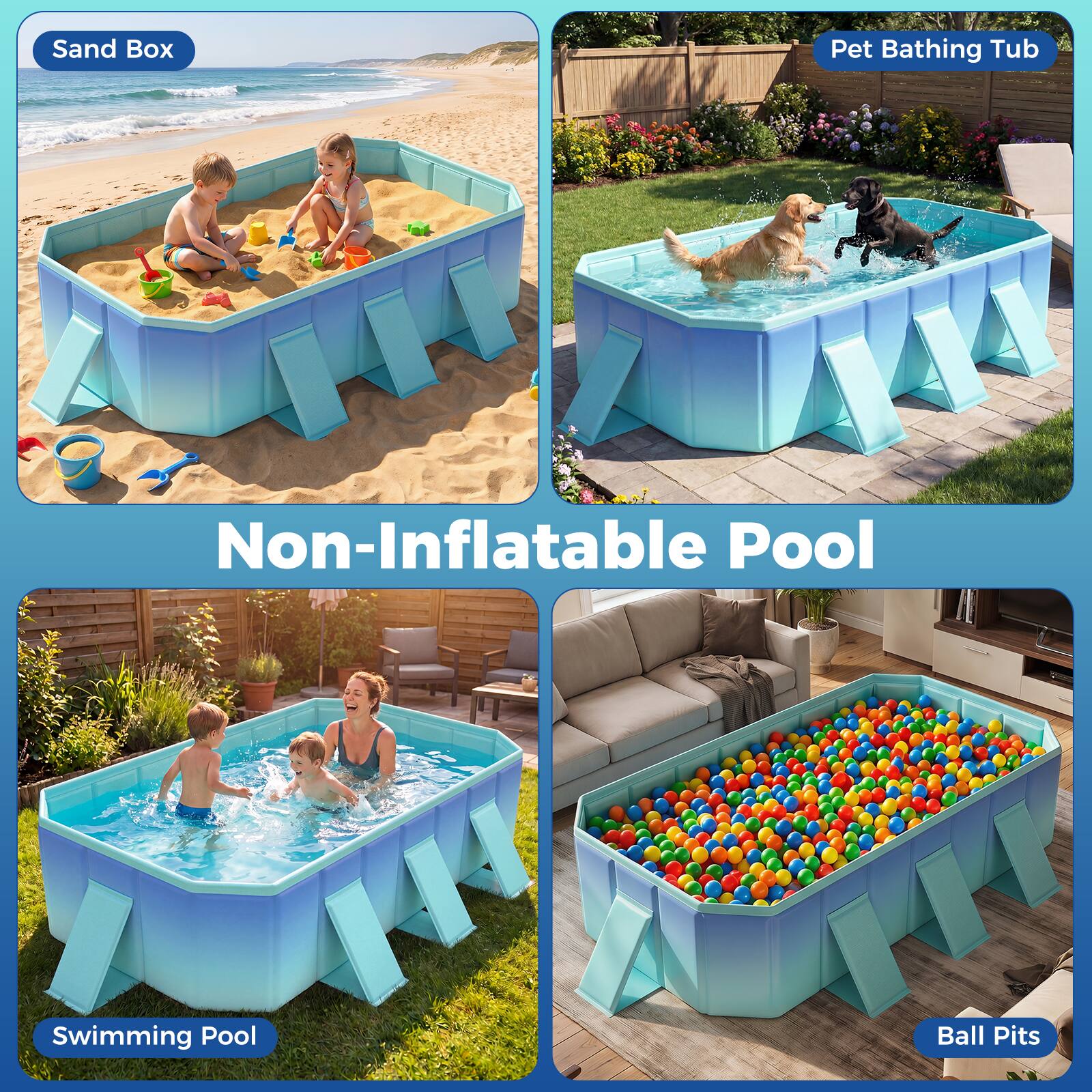 Sand Box Pet Bathing Tub Non-Inflatable Pool Swimming Pool Ball Pits
