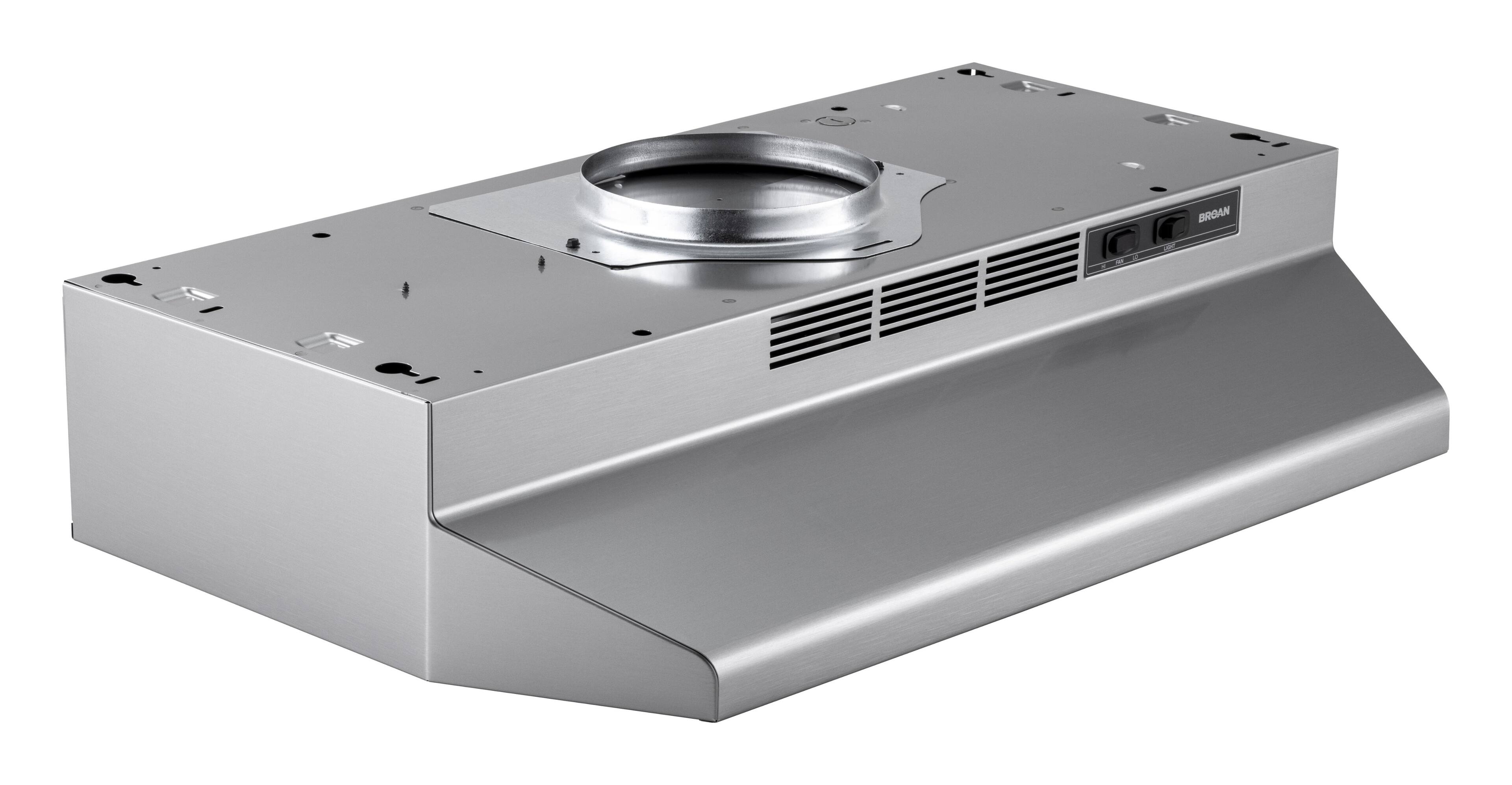 Alt View 1. Broan - Broan 24-Inch Convertible Under-Cabinet Range Hood, 230 Max Blower CFM, Stainless Finish - Stainless Steel.