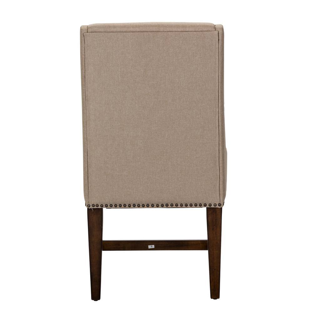 Back. Liberty Furniture Industries - Armand Upholstered Side Chair (RTA)-Set of 2 in Antique Brownstone - Brown.