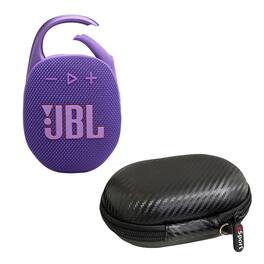 JBL - Clip 5 Ultra Portable Bluetooth Speaker with gSport Carbon Fiber Case - Purple