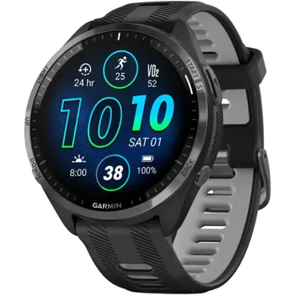 The text on the image reads:

"Light + 25 VO2 START 24 hr 52 STOP UP 10 10 SAT 01 FDRERUNNER DOWN 8:00 38 100% BACK GARMIN"

The text has been grouped and corrected as follows:

"Light + 25 VO2 START 24 hr 52 STOP UP 10 10 SAT 01 FDRERUNNER DOWN 8:00 38 100% BACK GARMIN"

This text appears to be a description of a Garmin watch, which is designed for runners. The watch features a light sensor that can detect the presence of light, and it also has a VO2 sensor that can measure the oxygen uptake during exercise. The watch is designed to be worn for 24 hours, and it has a stopwatch function that can be used to track running times. The watch also has a GPS function that can track the user's location during outdoor activities. The watch is designed to be worn on the wrist, and it has a strap that can be adjusted to fit the user's wrist size. The watch is also water-resistant, making it suitable for use during outdoor activities such as running or cycling.