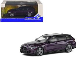 2023 BMW M3 Touring (G81) Competition Daytona Top 1/43 Diecast Model Car by Solido - Violet Metallic with Black