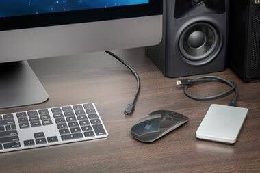 Alt View 2. OWC - 0.5M (20") OWC USB-C (USB 3.2 10GB/S) 100W PD Extension Cable (Males To Female) - Black.