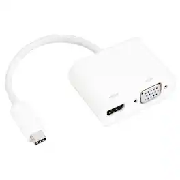 Sanoxy - USB 3.1 Type C Male to HDMI (4K@30Hz) Female + VGA Female Adapter - White