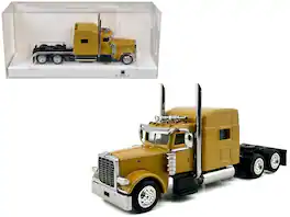 HO Logistics Replicas - Peterbilt 389 Truck Tractor with Sleeper Cab Yellow 1/87 (HO) Scale Plastic Model Car by HO Logistics
