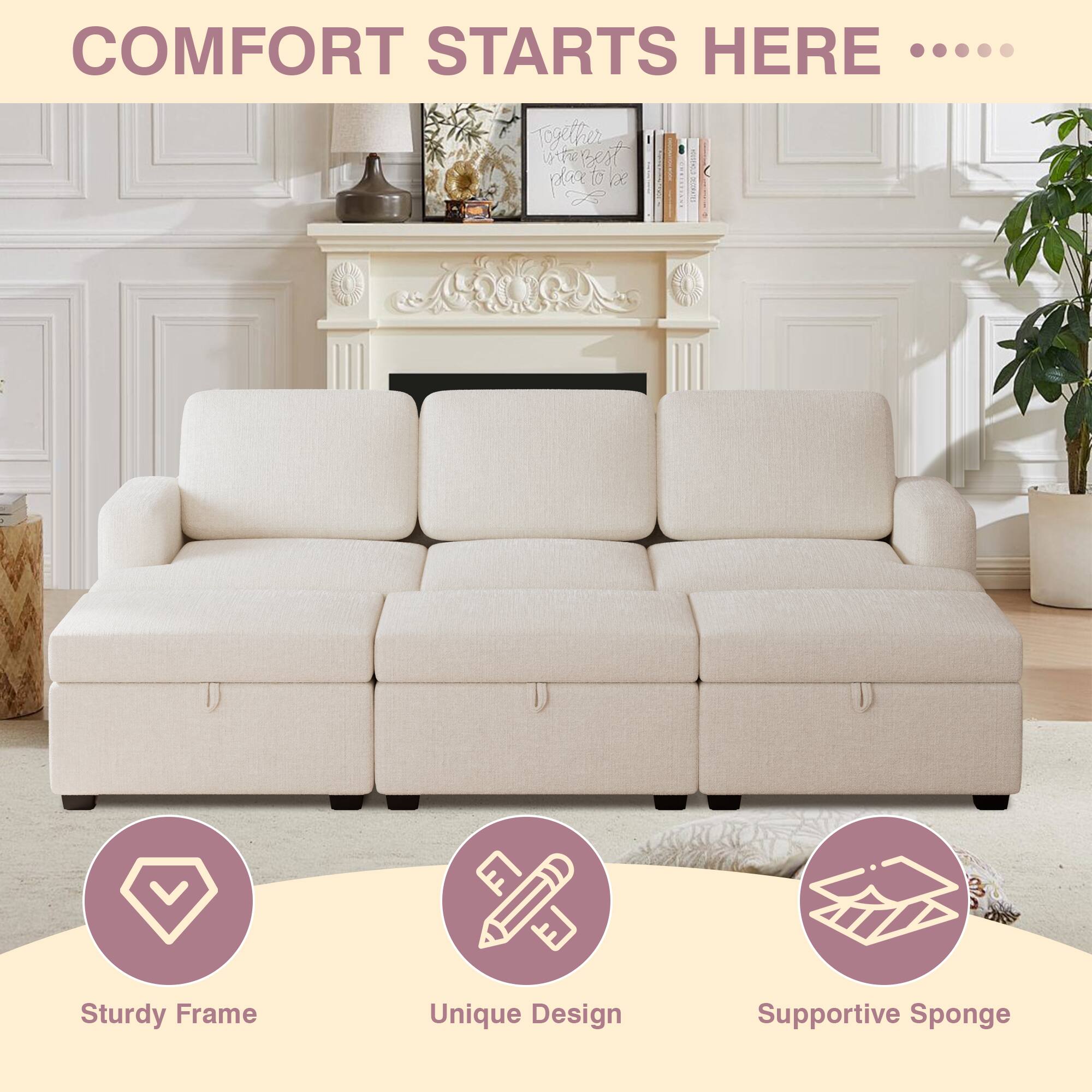 COMFORT STARTS HERE ..... Togethor Inner Best place to be . Sturdy Frame Unique Design Supportive Sponge