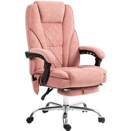 Forest'nSky - Heated Reclining Massage Office Chair with Adjustable Height and Footrest - Pink