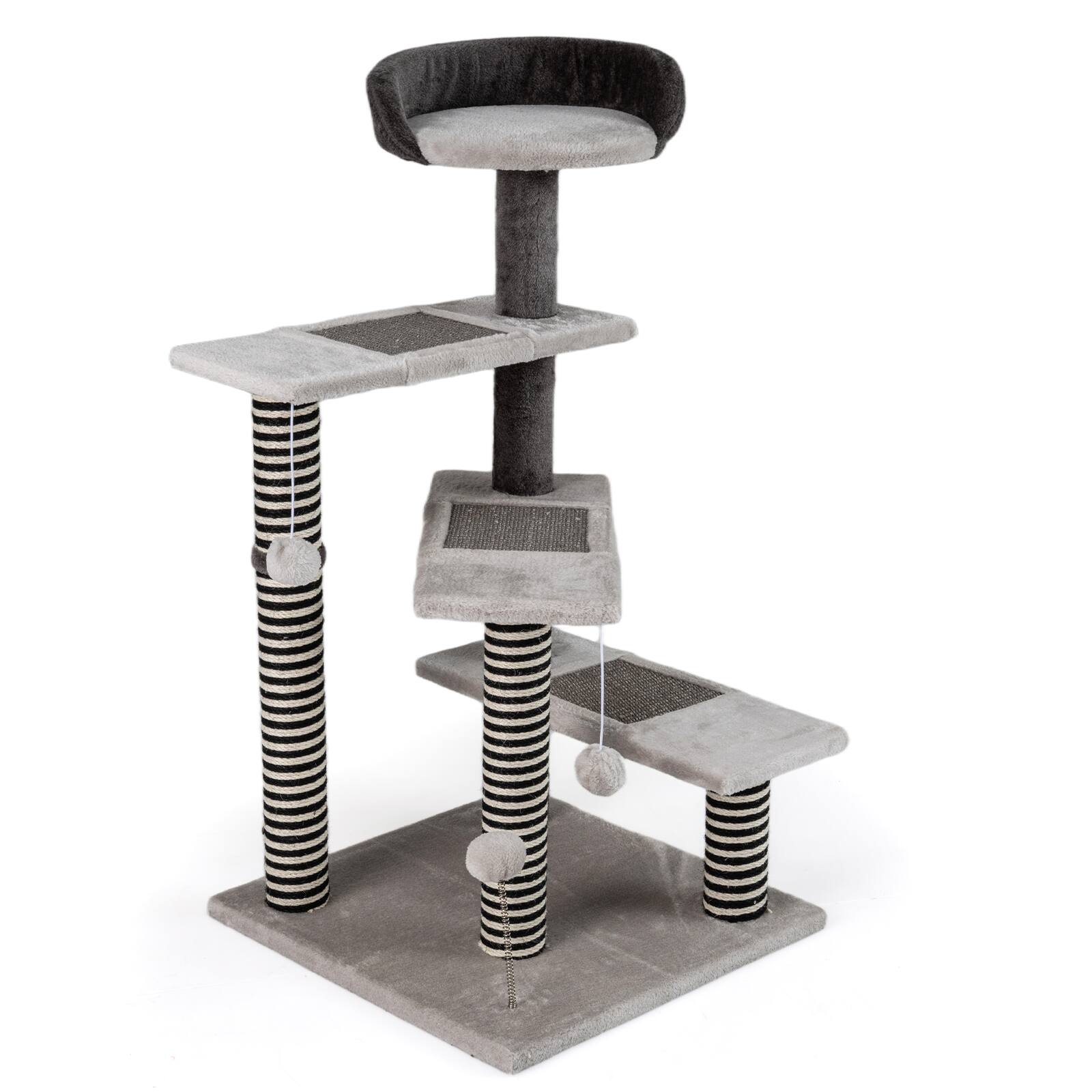 Alt View 9. Gymax - Gymax 2-in-1 Cat Tree Tower Pet Steps w/ Scratching Posts Hanging Toy Ball Perch - GYM19082.