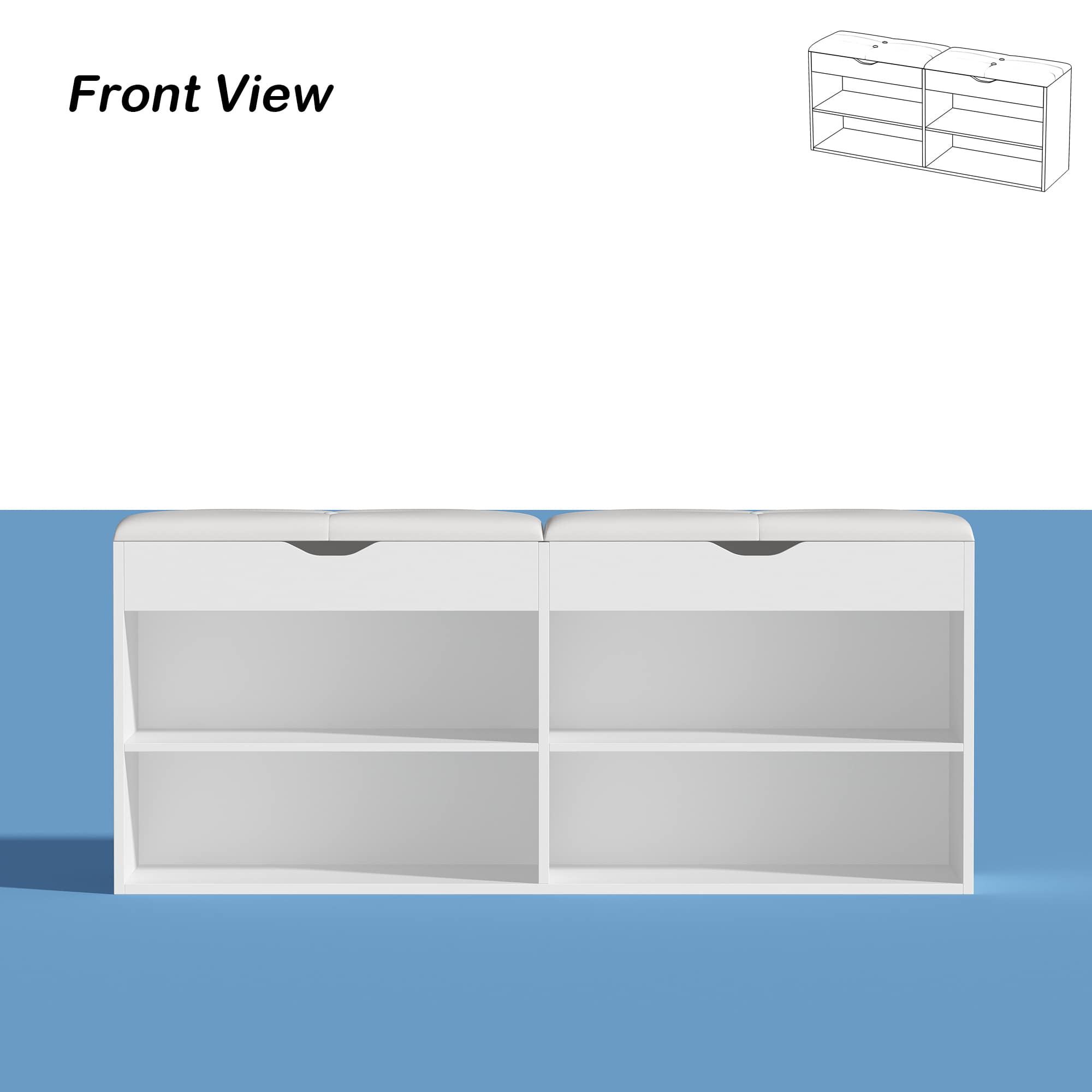 Famapy 2 in 1 Entryway Shoe Storage Bench with Hidden