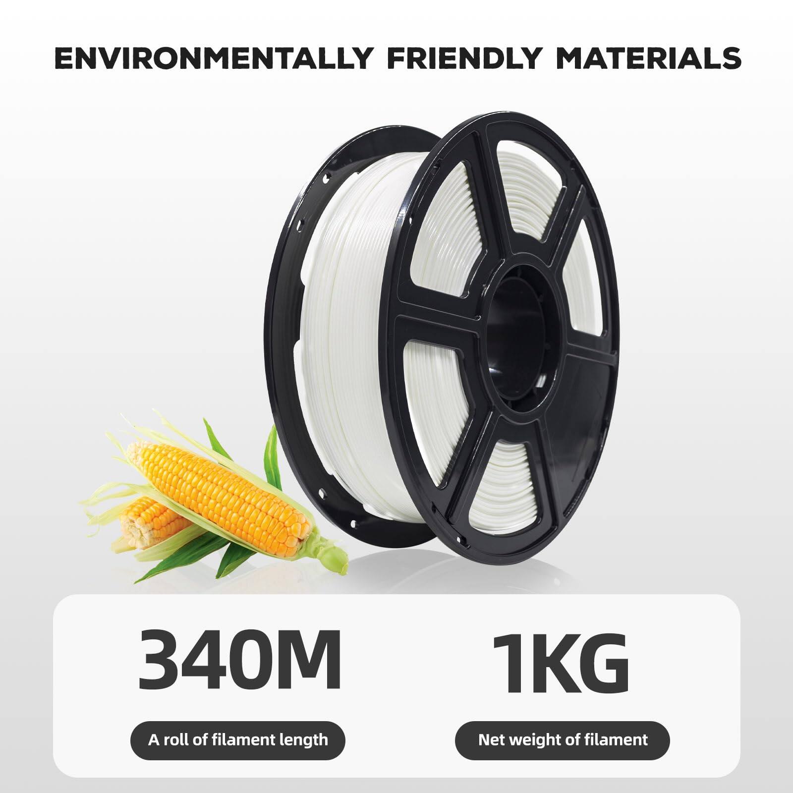 ENVIRONMENTALLY FRIENDLY MATERIALS

340M  
A roll of filament length

1KG  
Net weight of filament