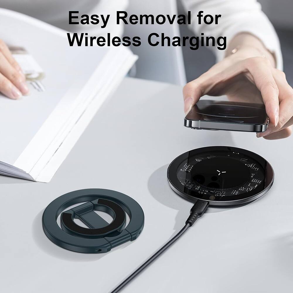 Alt View 1. PARKER SLATER - Magnetic Phone Holder Stand Grip for MagSafe Samsung S25/S24 Series (Black) - Blue.