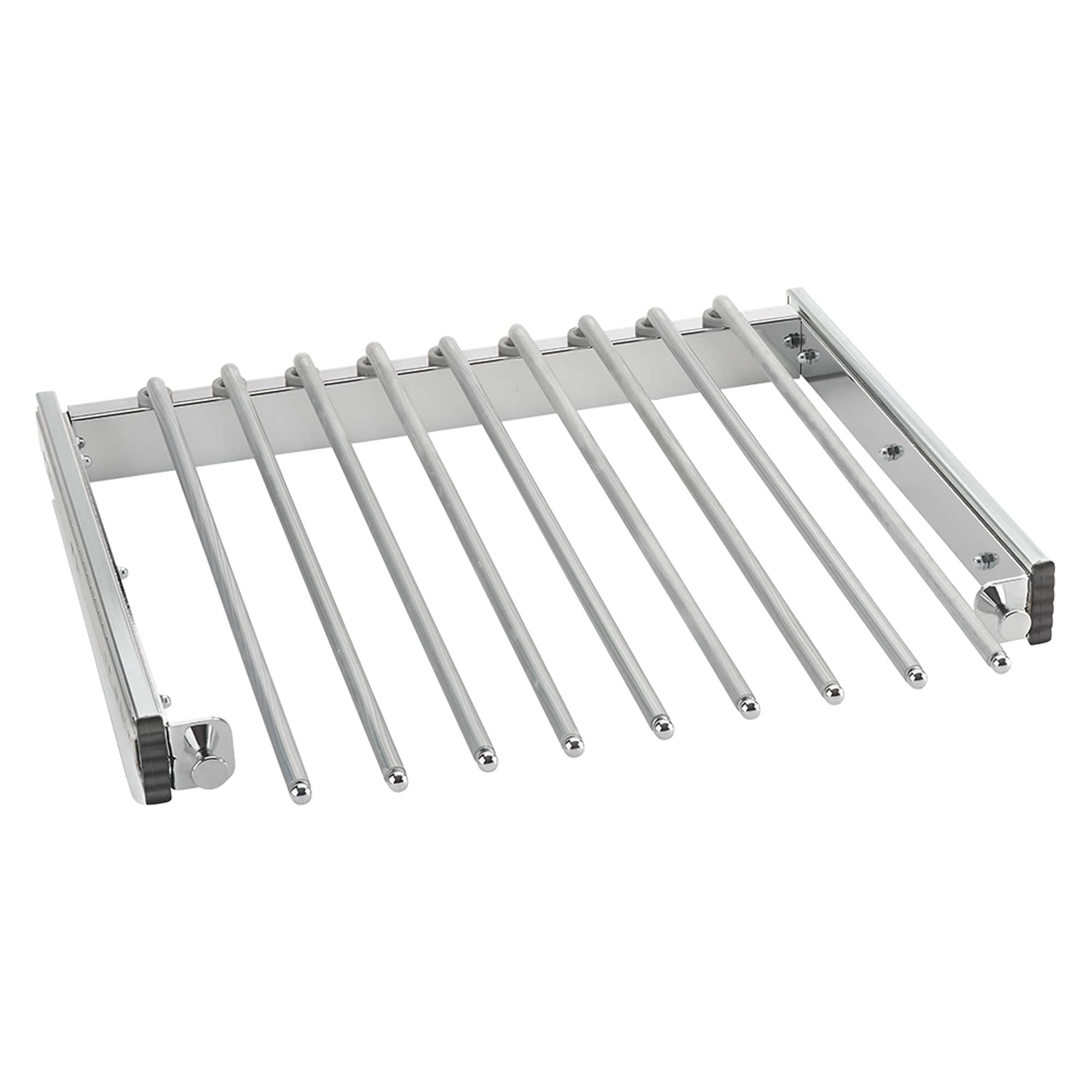 Rev-A-Shelf - 17.5" Pullout Closet Wire Pant Rack for 9 Pairs, Chrome, PSC-1814CR - Silver