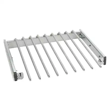 Front. Rev-A-Shelf - Rev-A-Shelf 17.5" Pullout Closet Wire Pant Rack for 9 Pairs, Chrome, PSC-1814CR - Silver.