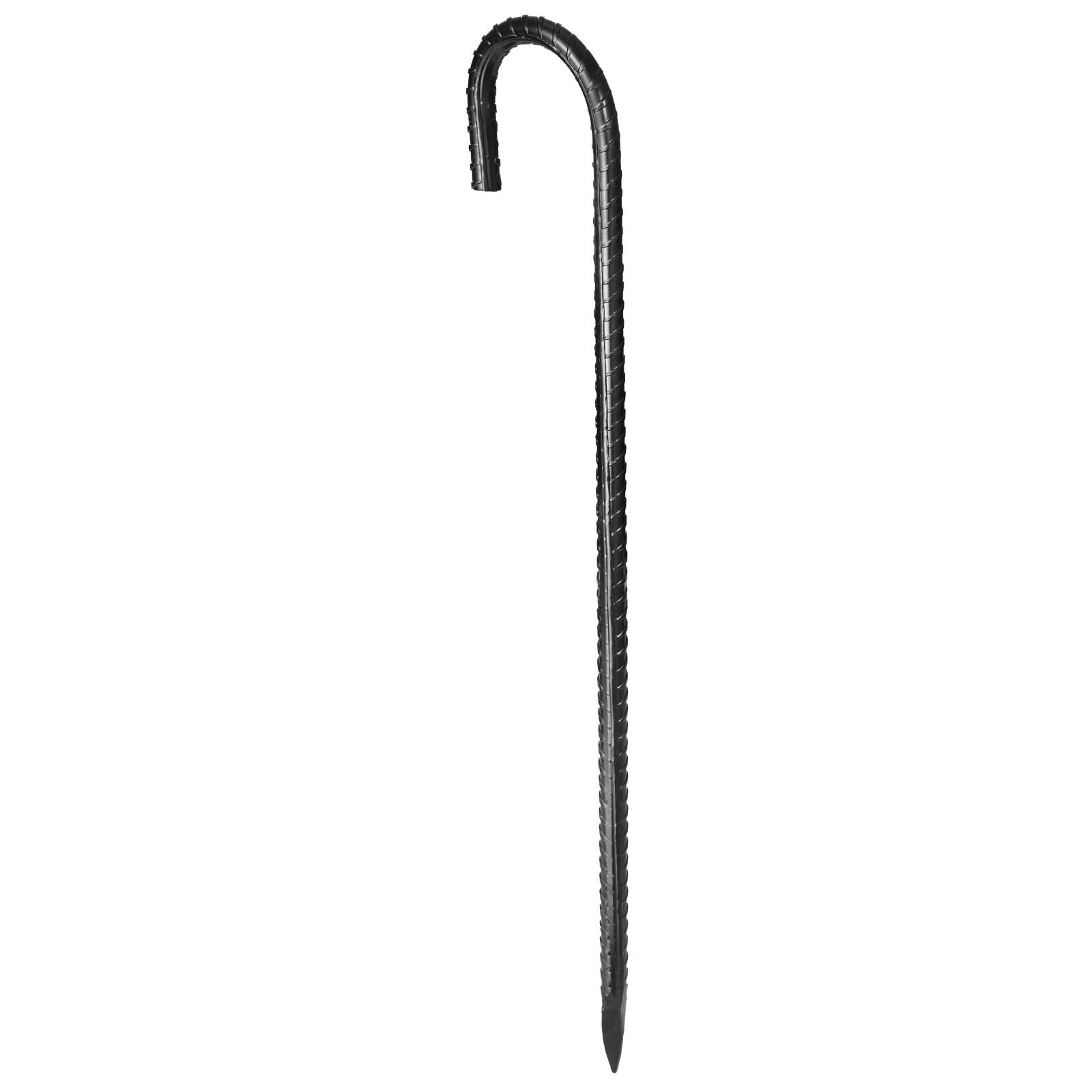 Alt View 5. VEVOR - Rebar Stakes, 16-Inch, Heavy-Duty 0.4 in Diameter J Hook, Galvanized Steel Ground Anchors with Chisel Point End - Black.