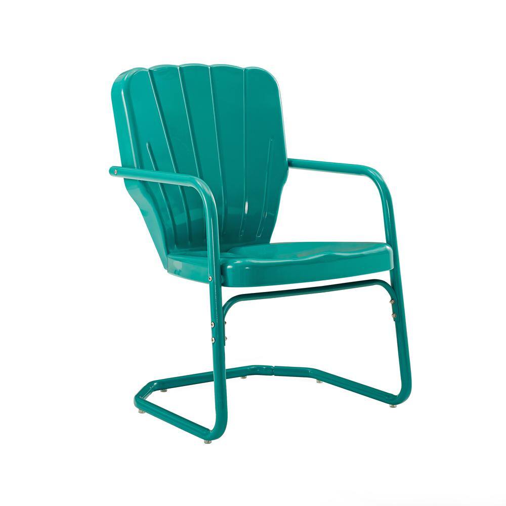 Alt View 4. Crosley Furniture - Ridgeland 2Pc Retro Outdoor Chair Set - 2 Chairs - Turquoise Gloss.