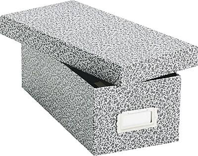 Alt View 1. Oxford - Oxford Reinforced Board Card File with Lift-Off Cover, 3" x 5", 1200-Capacity, Black, 4 1/4"H x 12"W x 5 5/8"D (40588) - Black.