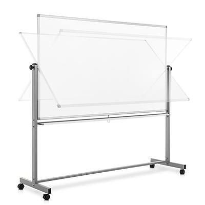 Alt View 3. Luxor - Luxor Double Sided Magnetic Porcelain Mobile Dry-Erase Whiteboard Easel, Aluminum Frame, 72"W x 40"H (DEMW002).