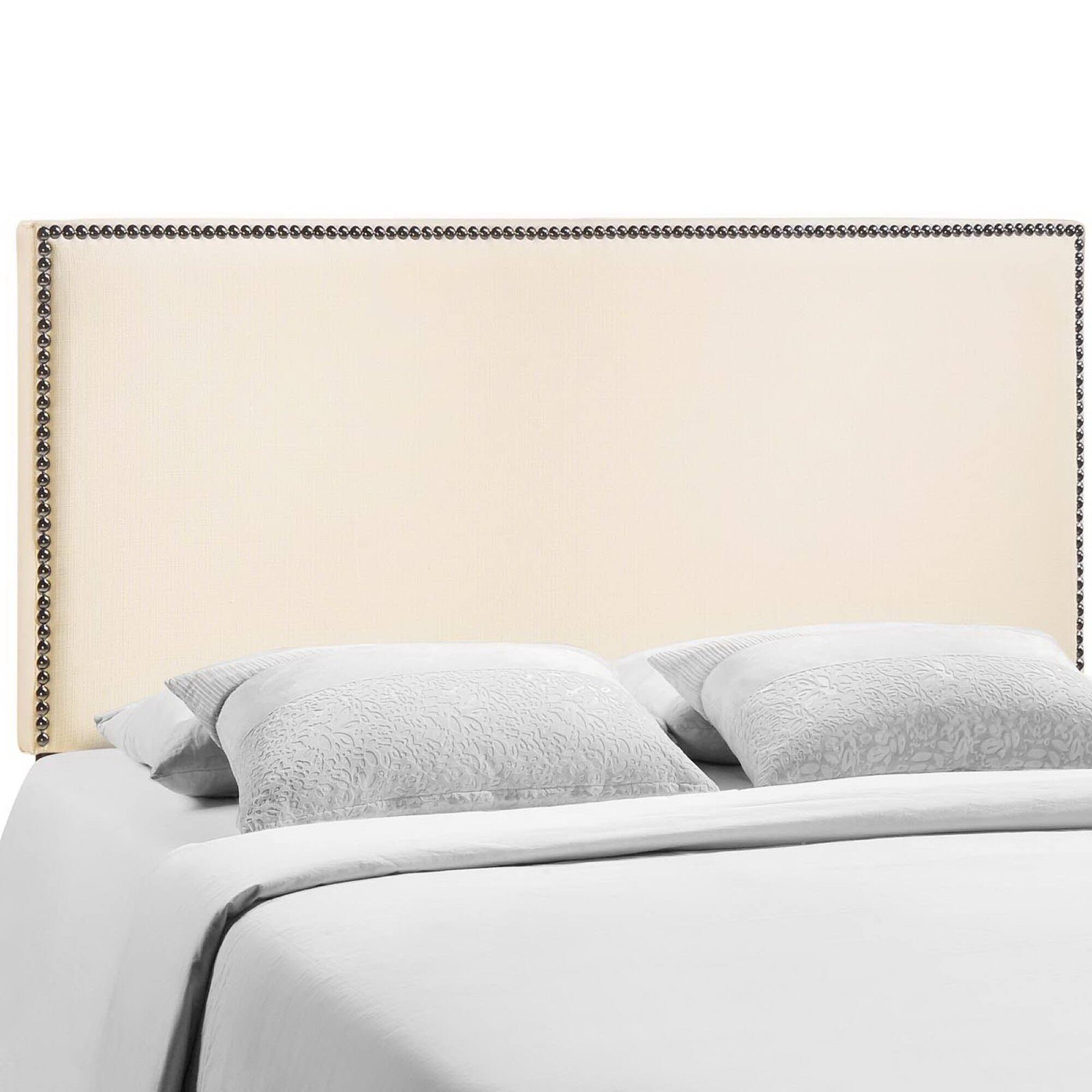 Alt View 1. Modway - Region Nailhead Upholstered Queen Headboard by Modway - White.