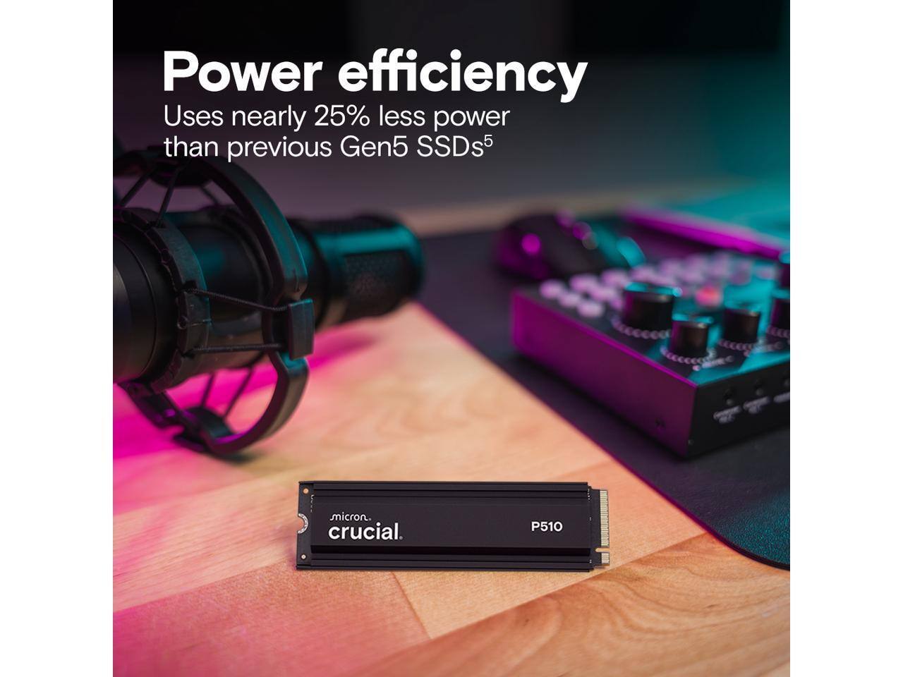 Crucial P510 2TB Gen5 NVMe SSD, PCIe 5.0 M.2, Up to 11000 MB/s