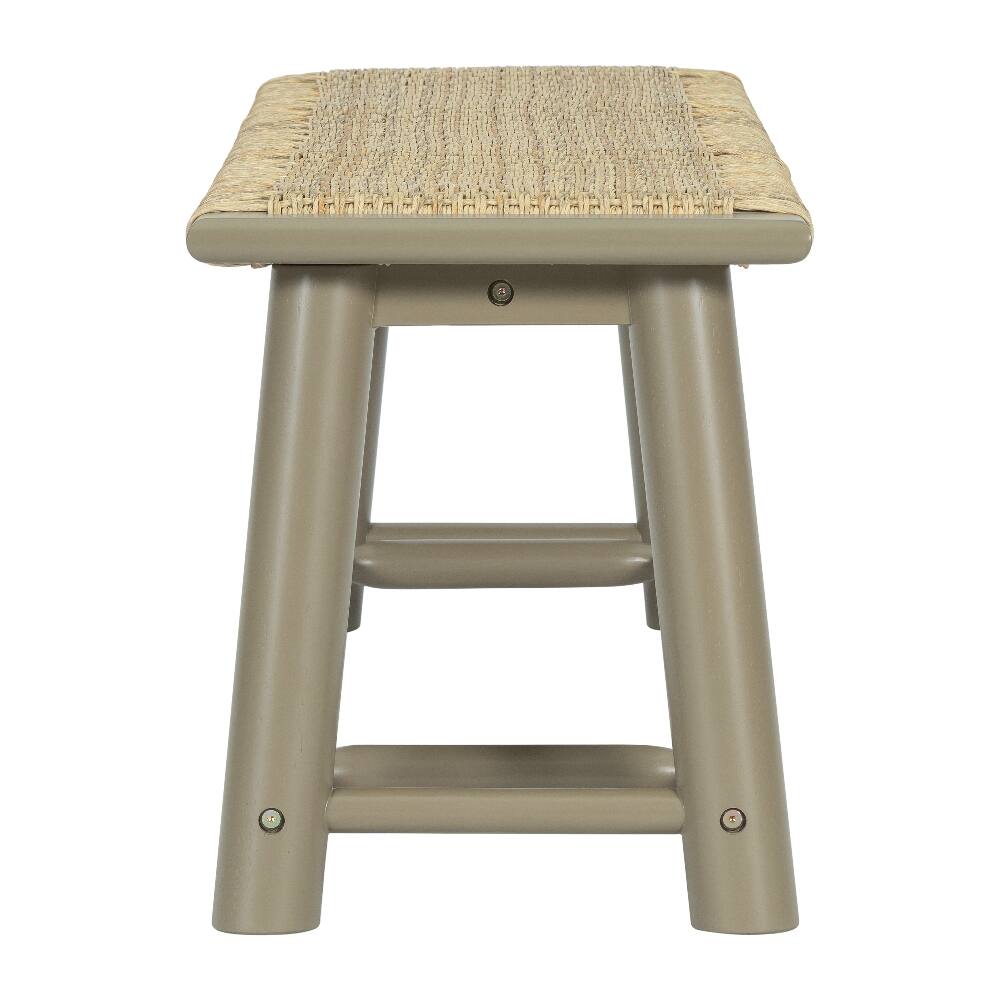 Alt View 3. Ropilly - Ropilly 59 Inch Solid Wood Rattan Bench Farmhouse Modern Indoor Outdoor Entryway Bench Champagne Finish - Champagne.