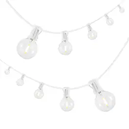 Jonathan Y - 25-Light Indoor/Outdoor 25 ft. Contemporary Rustic LED G40 Bistro Globe Bulb String Lights - White