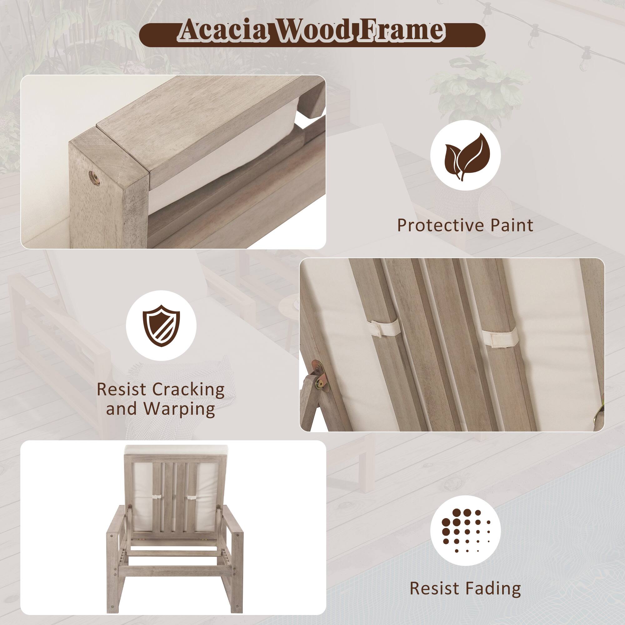 Acacia Wood Frame

Protective Paint

Resist Cracking and Warping

Resist Fading