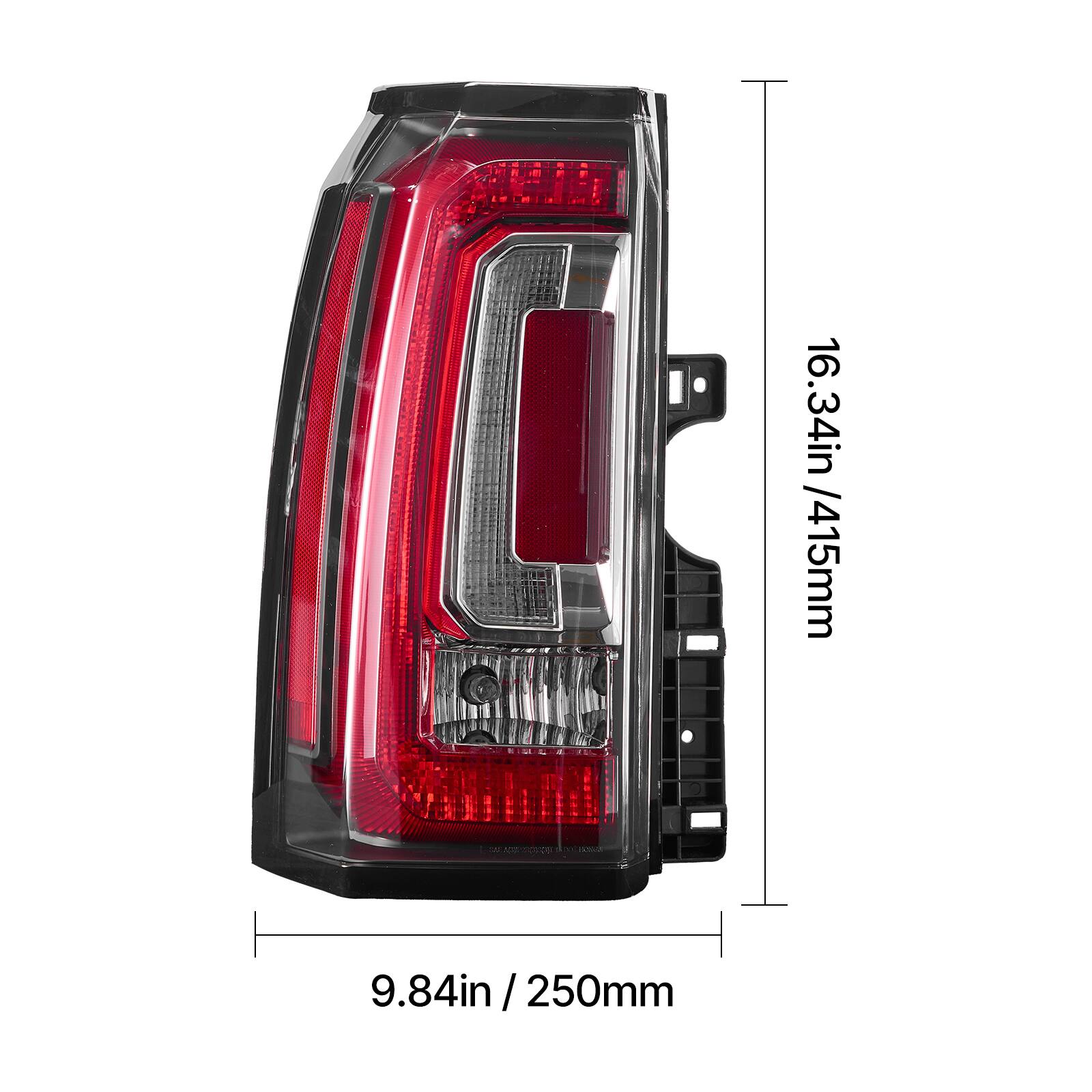 16.34in / 415mm  
9.84in / 250mm