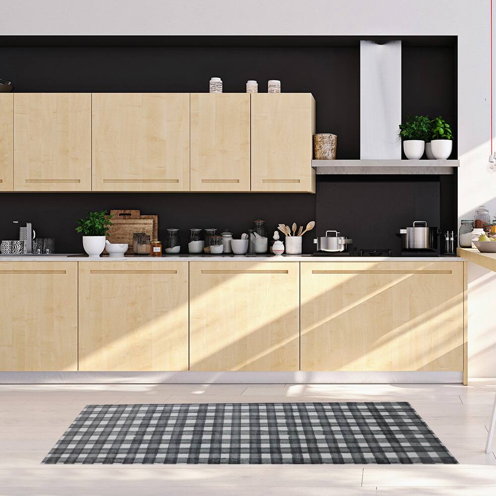 Angle. J&V TEXTILES - 20" x 55" Oversized Cushioned Anti-Fatigue Kitchen Runner Mat - Multi.