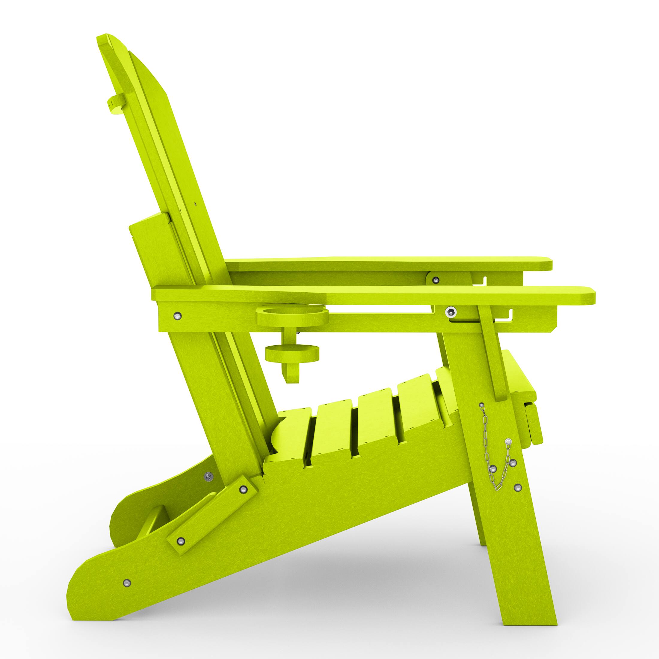 Alt View 1. WestinTrends - WestinTrends Malibu 2-Piece Outdoor Folding Adjustable Adirondack Chair with Cup Holder & Side Table - Lime.