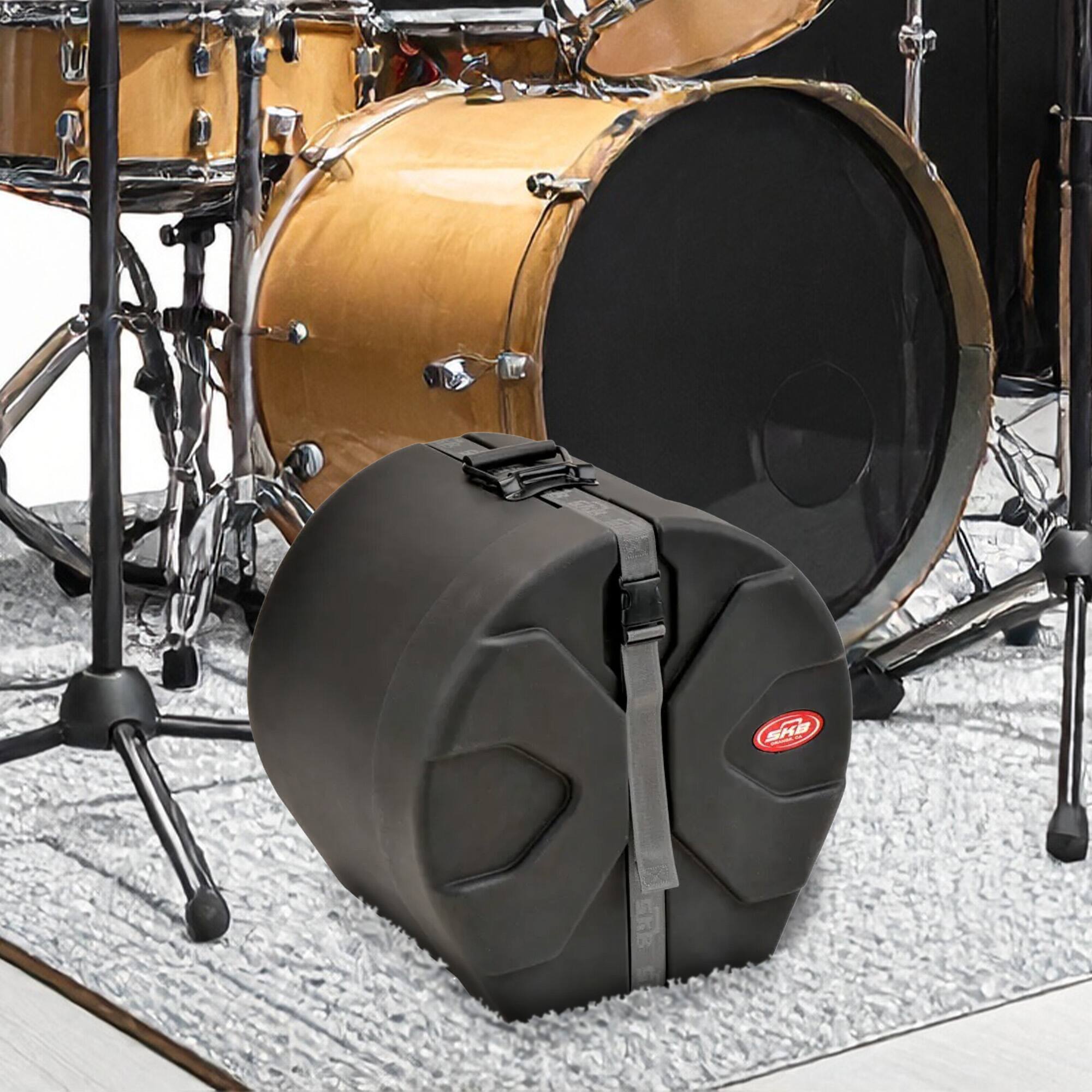 Alt View 2. SKB - SKB 14" x 16" Floor Tom Case with Padded Interior and D-Shaped Drum Design - Black.