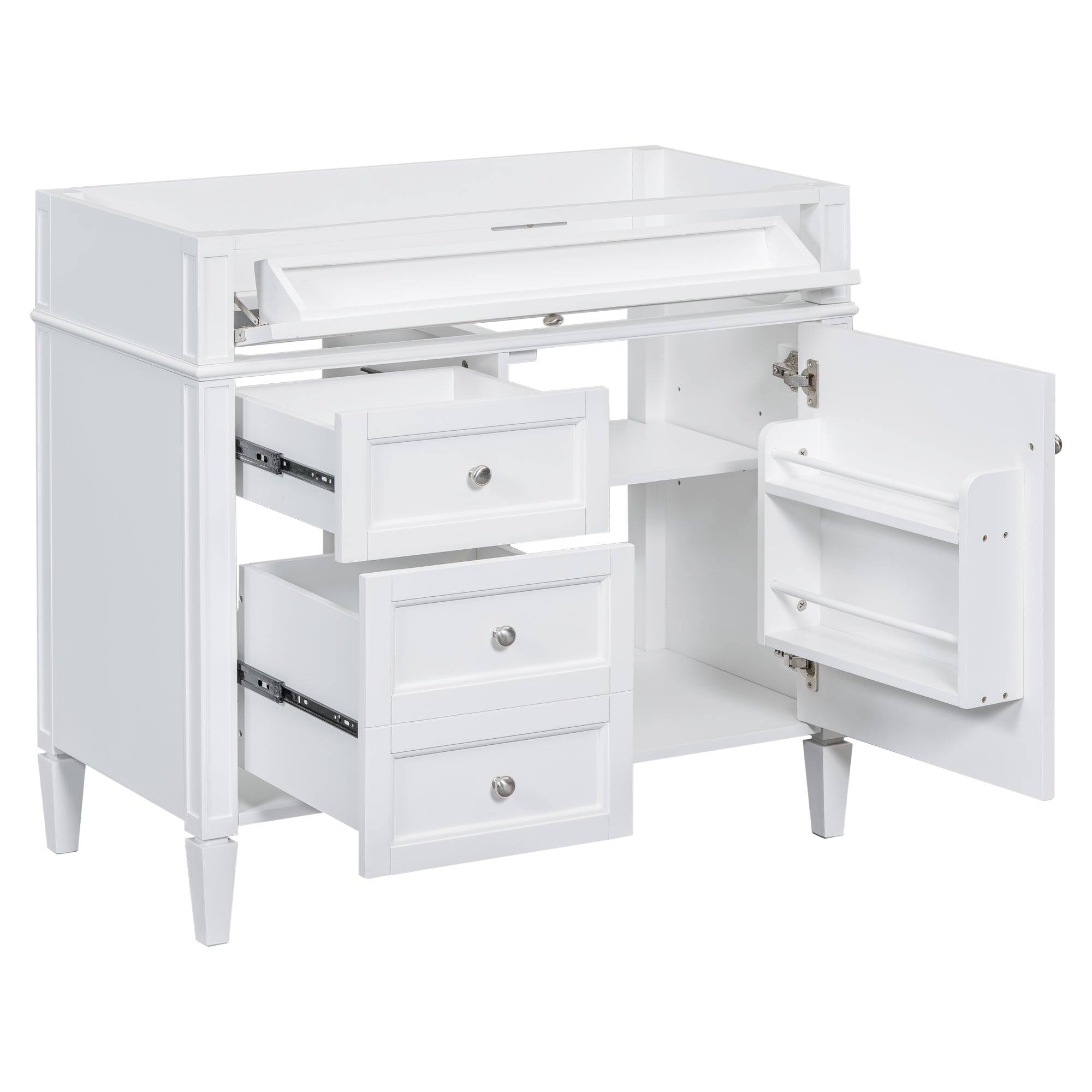 Alt View 5. Boyel Living - 36 Inch Modern Bathroom Vanity Cabinet Without Sink Solid Wood Frame White - White.