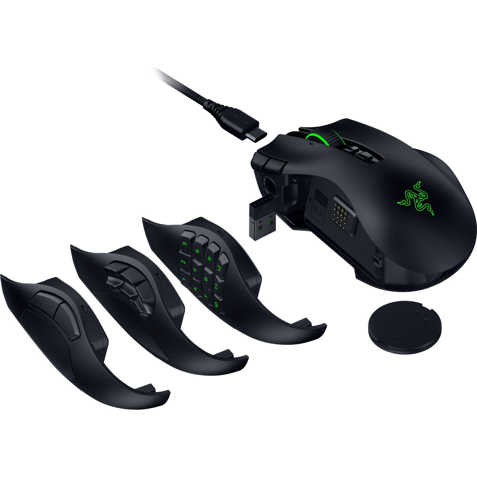 Alt View 7. Razer - Naga V3 Pro Modular MMO Optical Gaming Mouse with Swappable Side Plates - Black.